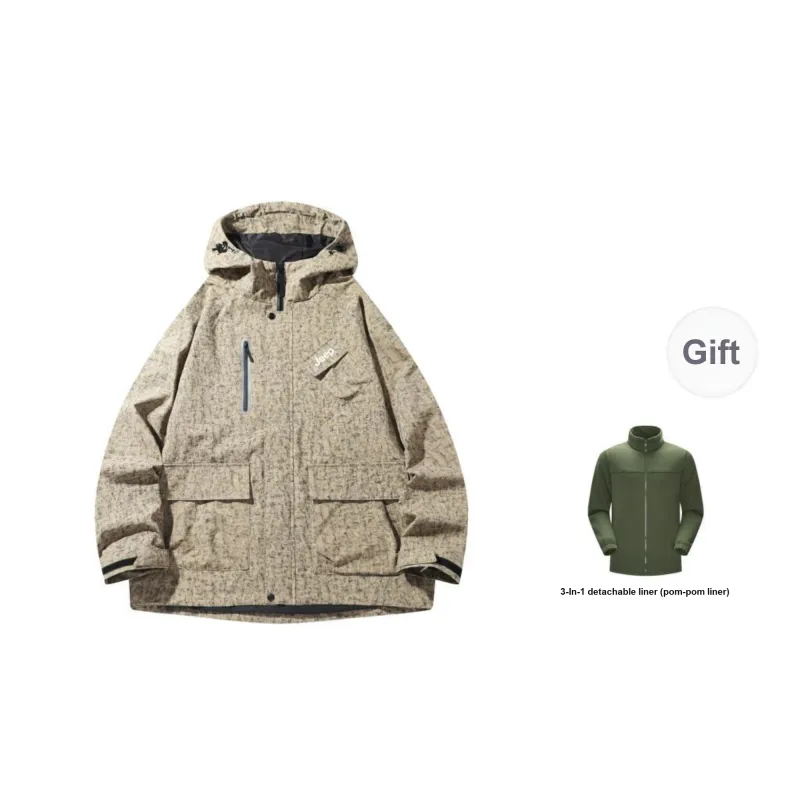 Jeep Windproof Waterproof Breathable Cold Resistant Rainproof Windbreaker Jacket Unisex-46