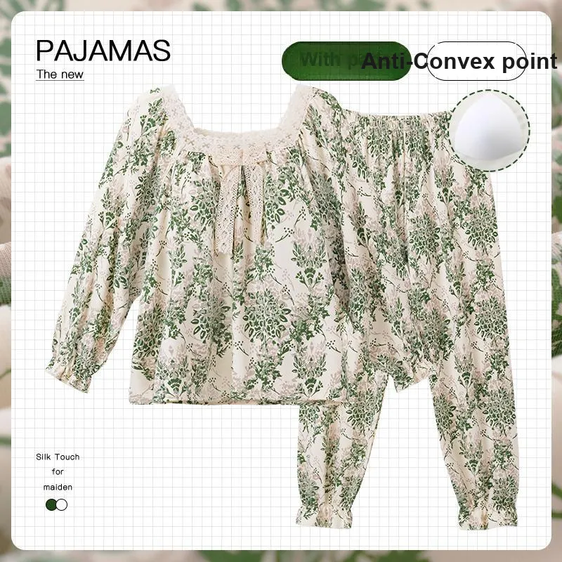 OUSHIBO Pajama Set Women's Green-1