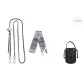 Silver White Leather Chain Adjustable[Up to 130cm]+Crane Silk Scarf