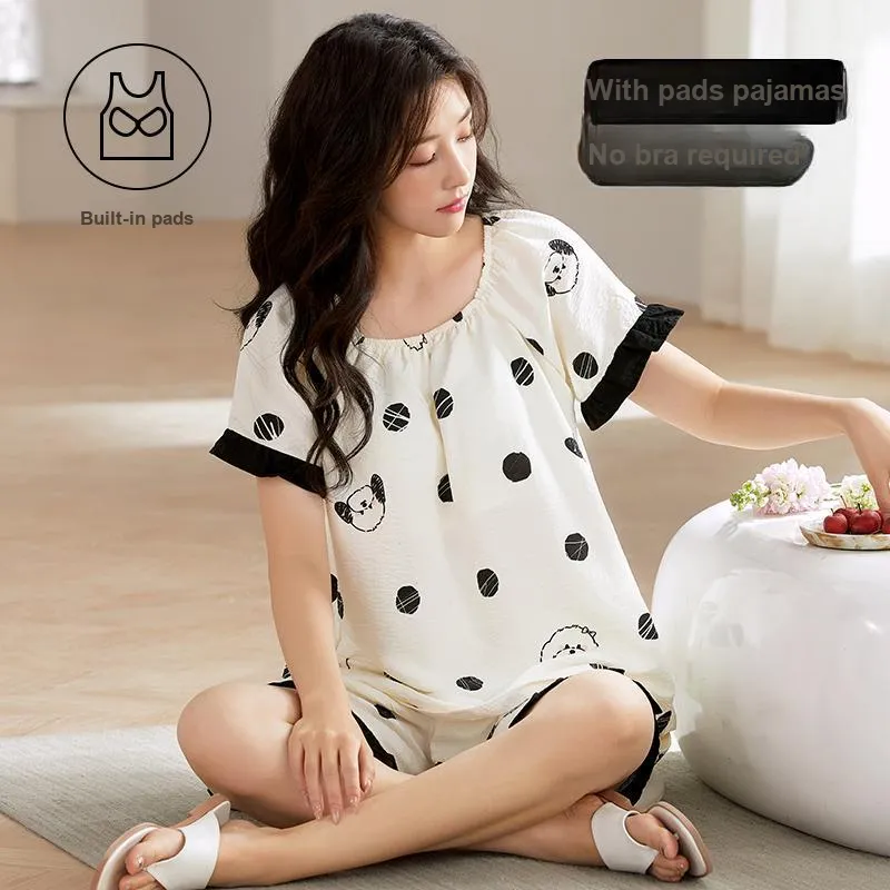 GOSO Pajama Set Women's Black White-3