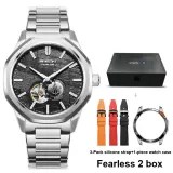 Fearless Collection 2 Black Dial Steel Band