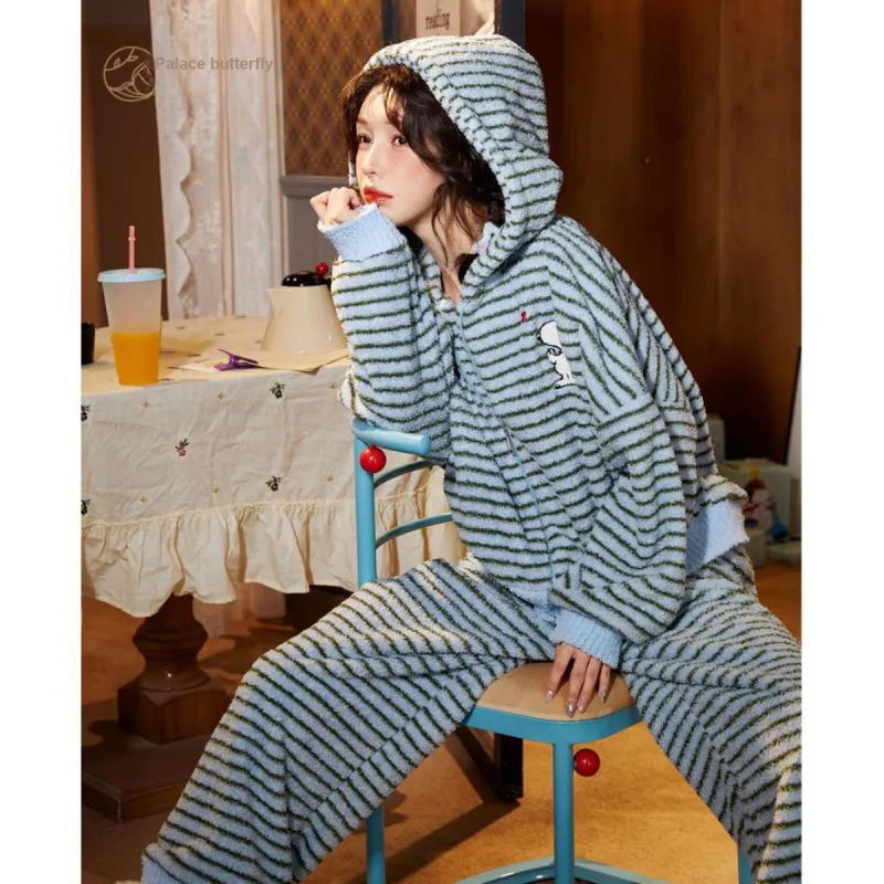 Gongdie x SNOOPY/ Pajama Set Women's Turquoise-2