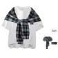 White T-Shirt (Comes with Blue Coffee Shawl+Brooch)