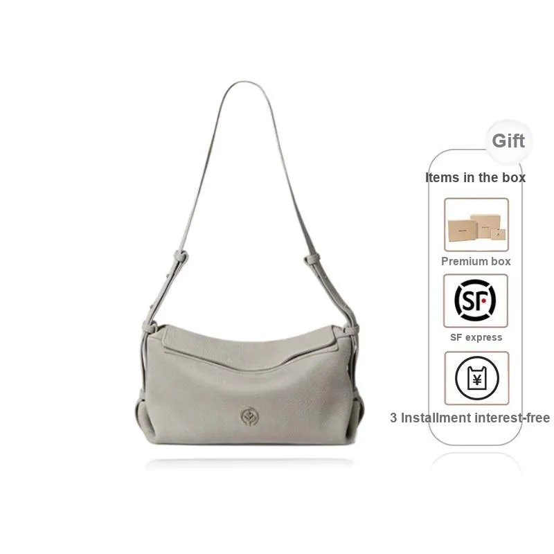 BAGTREE Imported Top Grain Vegetable Tanned Genuine Leather Pillow Shoulder Bag Regular Unisex Multicolor-42