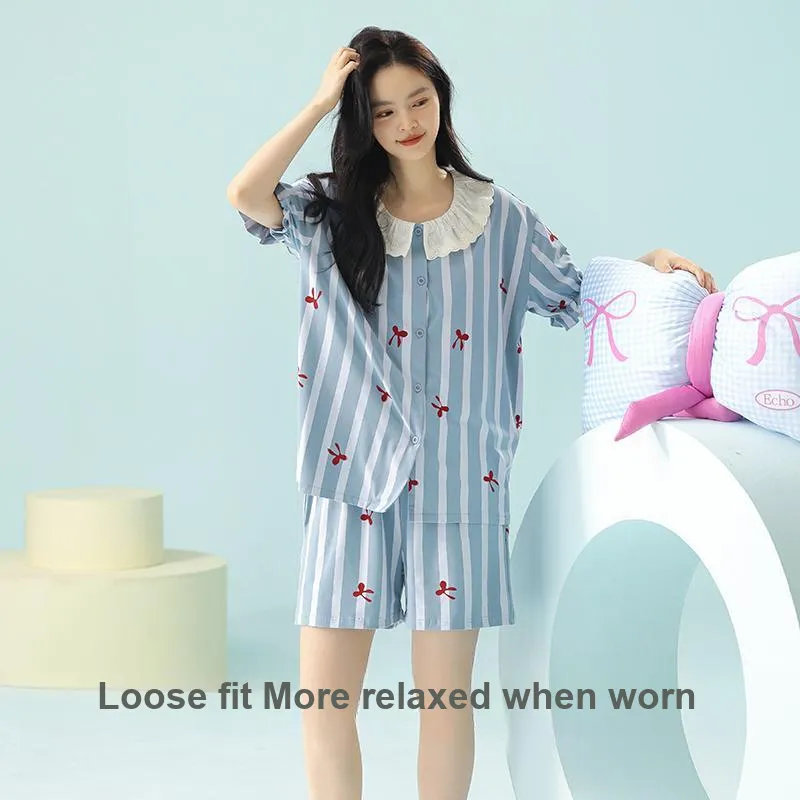 XIAFENYAN Pajama Set Women's Blue-7