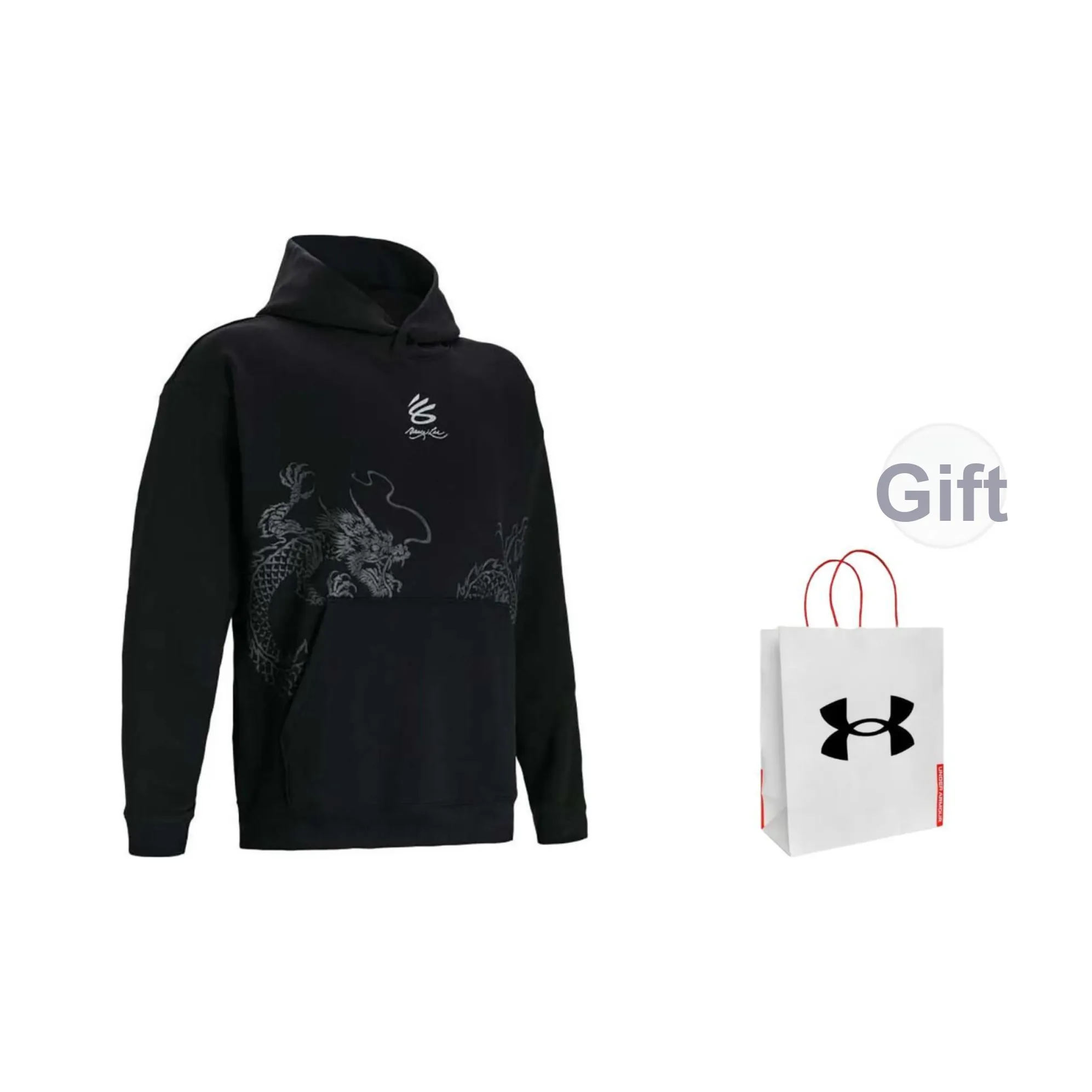 Under Armour UA Chinese New Year Sweatshirts Unisex Black+Shopping Bag