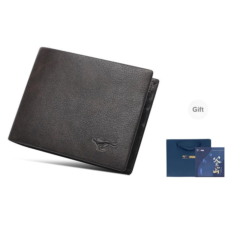 SEPTWOLVES Top Grain Cow Leather Wallets With Money Clip Men's Black-1