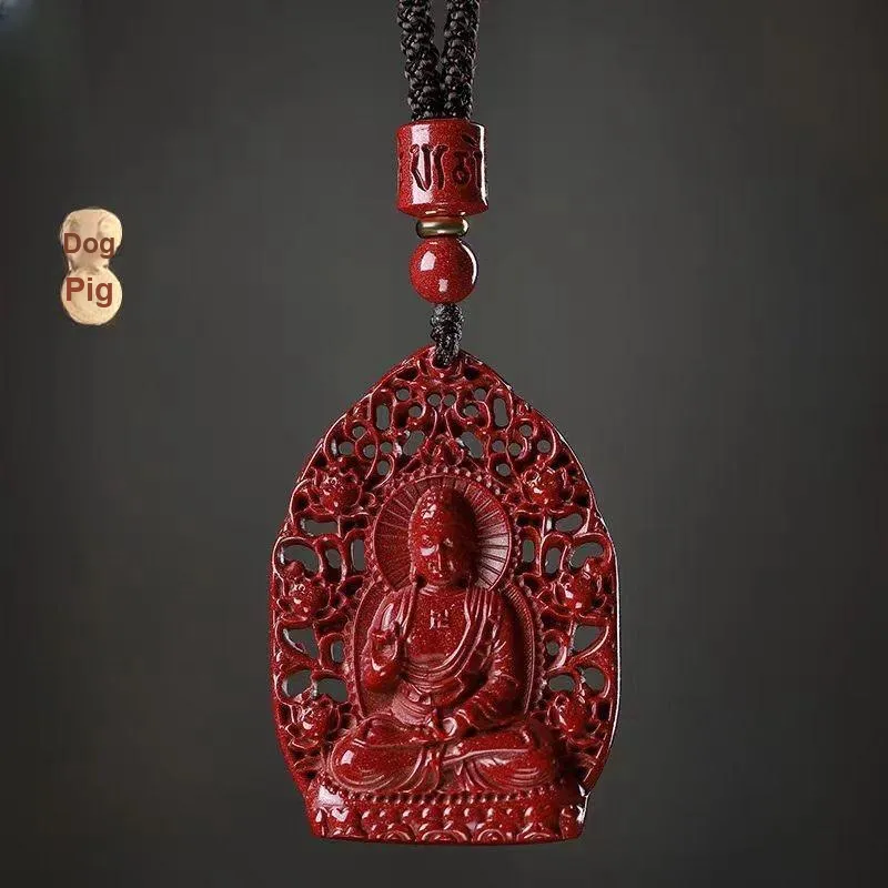 Lingxiang Yurun Cinnabar Necklaces Unisex-37