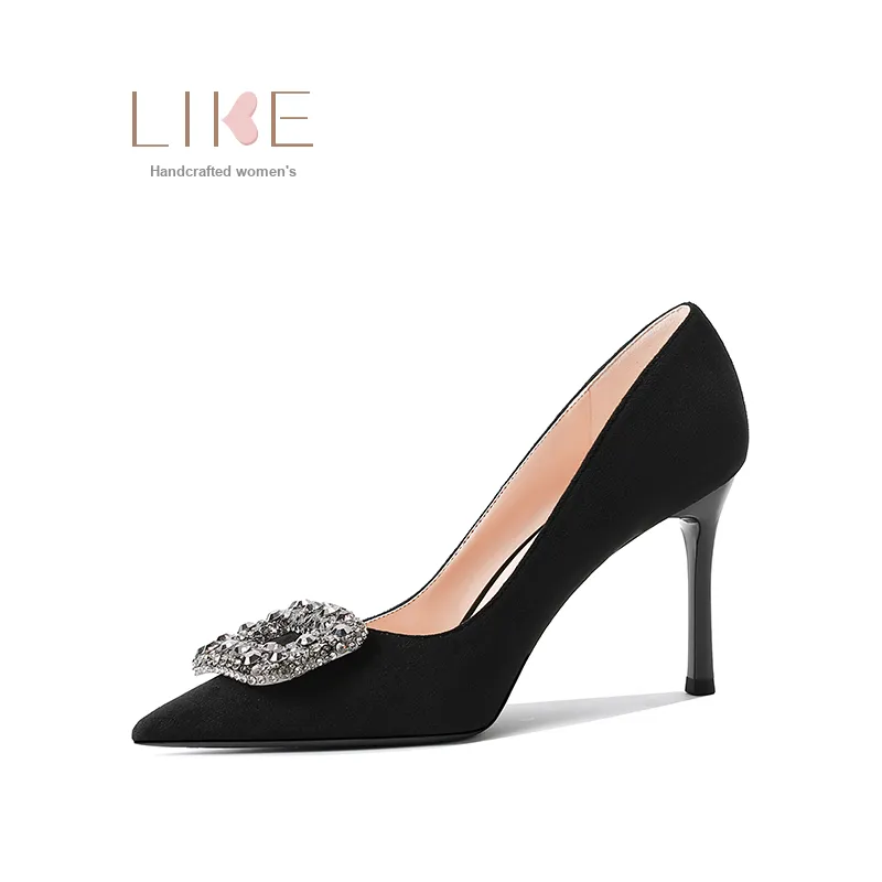 Li Ke Slim Heel High Heels Women's Black-1