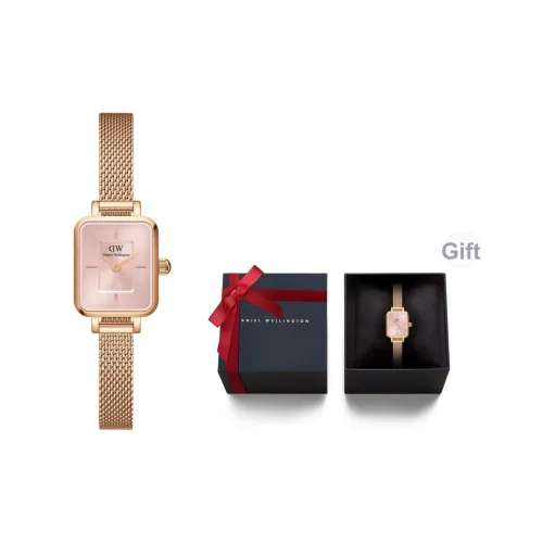 Daniel Wellington DW Женские часы Кварцевый механизм Ремешок из нержавеющей стали Розовый циферблат Женские часы