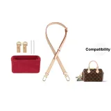 [Three-Piece Set]Abrasion-Resistant Buckle+1.5cm Shoulder Strap+Beige Blue Fleece Liner-Includes Protective Ring