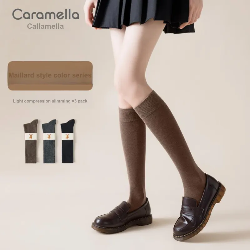 Caramella Knee High Socks Women's 3 Pack Black-5