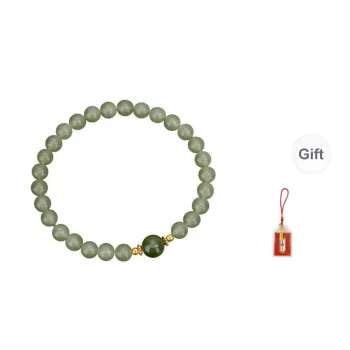 LUXLINE Bracelets Pale Greenish White Jade Women's