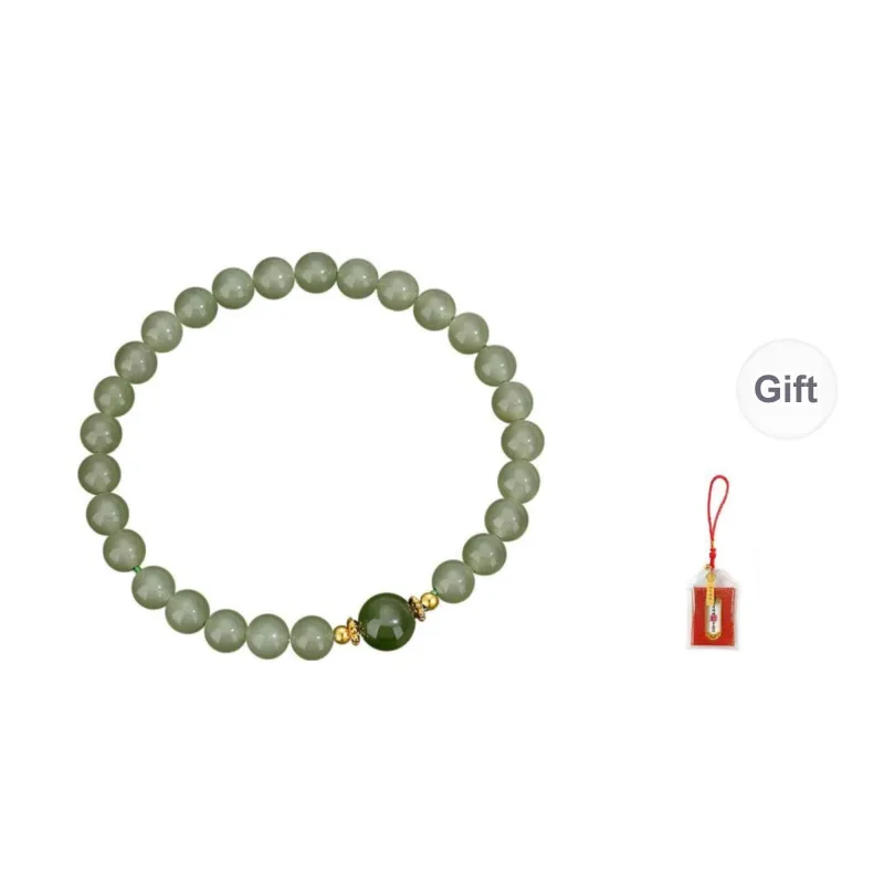 LUXLINE Bracelets Pale Greenish White Jade Women's-0