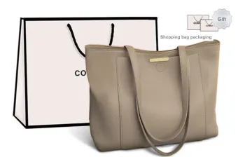 COMELY Cow Leather Patchwork Synthetic Leather Handbag Tote Bag Shopping Bag Shoulder Bag Women's Light Gray/Dark Gray