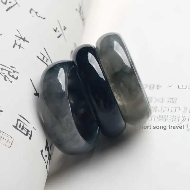 MY WORLD BEGINS AND ENDS WITH YOU Glutinous Jade Jadeite Rings Unisex-3