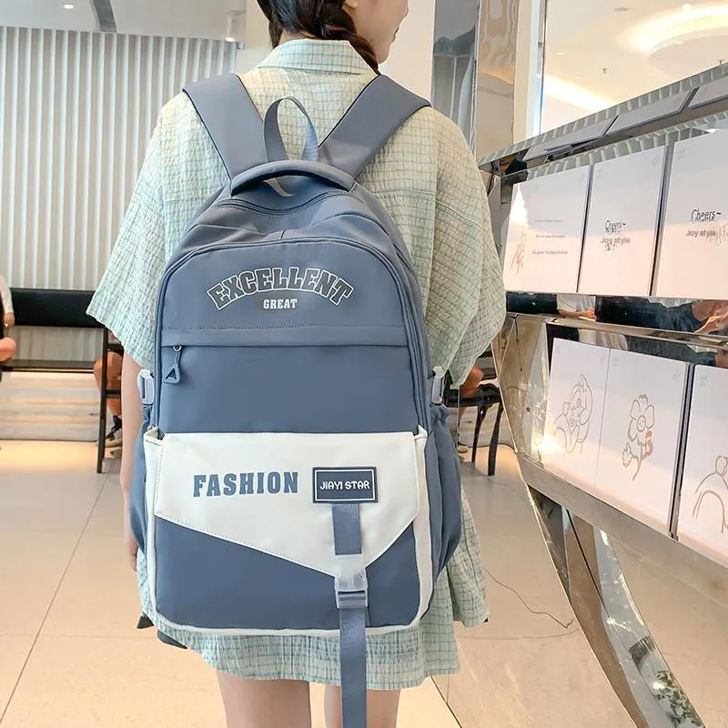 Yalu Nylon Backpack Unisex Black/Orange Red/Coffee/Green/Blue/Pink-21