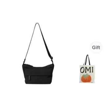 OMI Polyamide Shoulder Bag, Crossbody Bag Regular Unisex Black/Light Gray