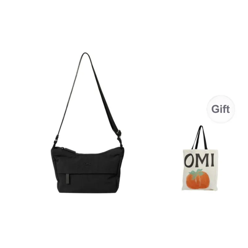 OMI Polyamide Shoulder Bag, Crossbody Bag Regular Unisex Black/Light Gray-0