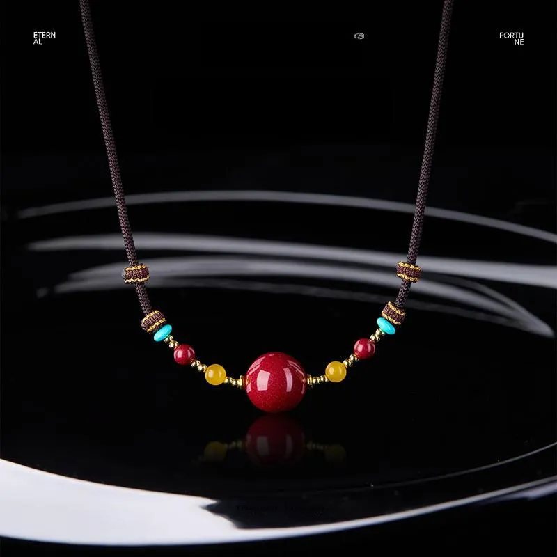 Stone Notes Reconstructed Cinnabar Necklaces Unisex-1
