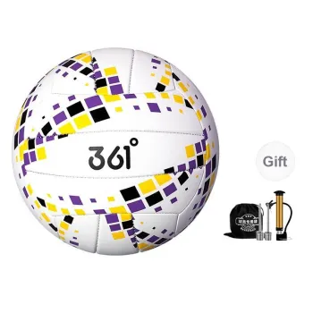 361° PVC Size 5 Volleyball Unisex Black Yellow Purple