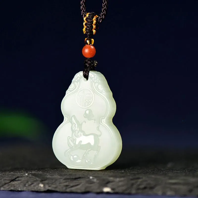 KUNYUYAO Hetian Jade Pendants White Jade Unisex-9