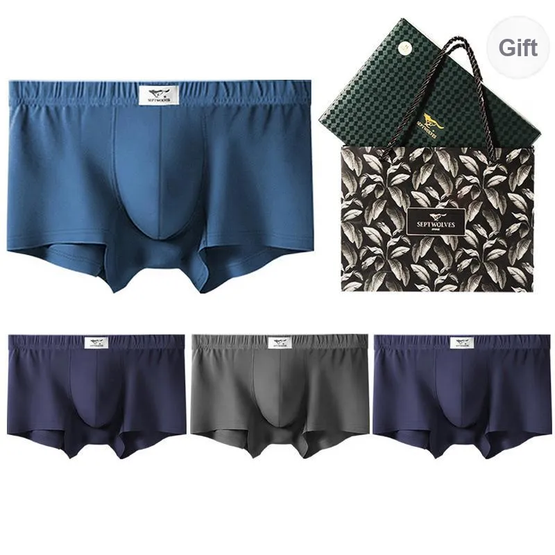 SEPTWOLVES Underpants Men's 4 Pack Gift Box Set+Shopping Bag-76