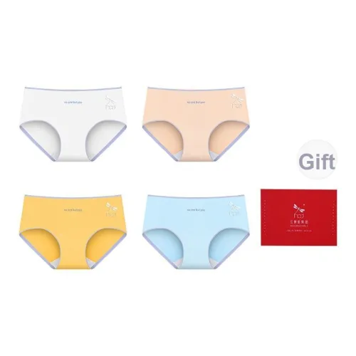 RED DRAGONFLY Хлопковые трусы женские 4 штуки набор в подарочной коробке