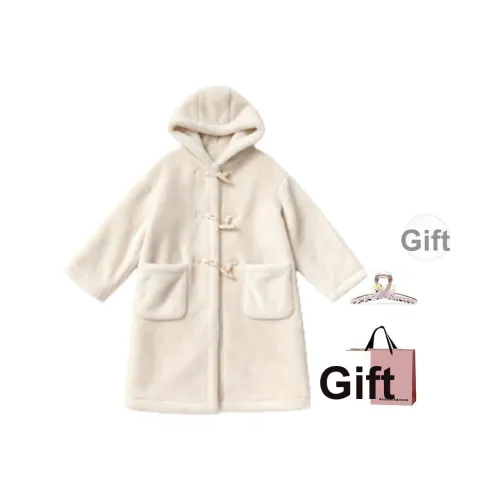 BAIDAIFEI Абрикос С подарками Заколка-краб + Эксклюзивная сумка для покупок Женское пальто