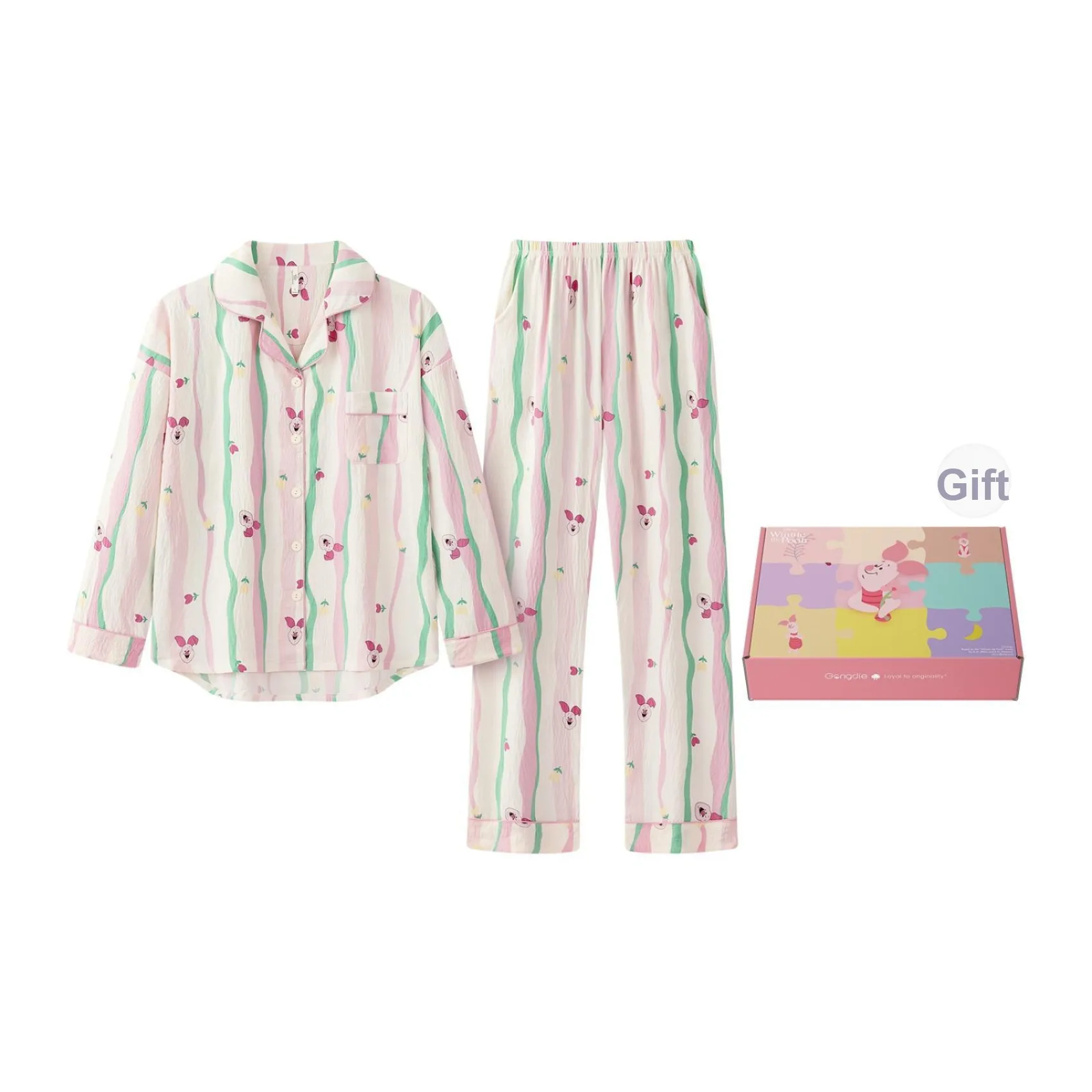 Gongdie X Disney Пижамный комплект Женские Розовый Набор в подарочной коробке