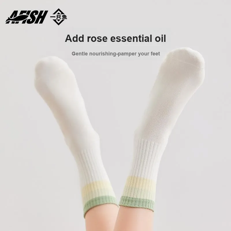 AFISH Mid Calf Socks Women's 5 Pack Shopping Bag-2