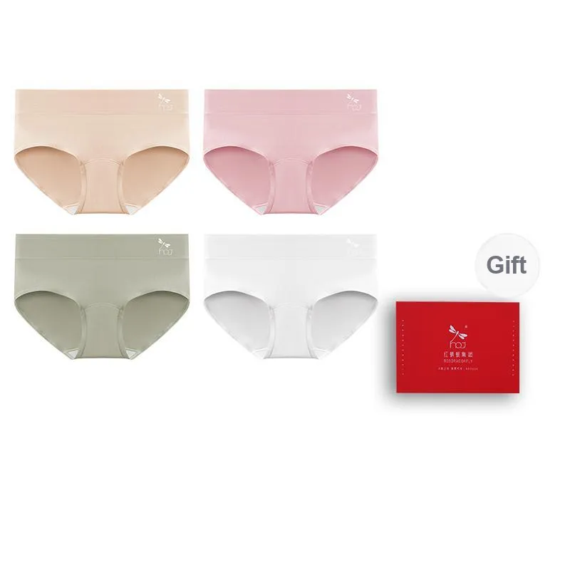RED DRAGONFLY Cotton Panties Women's 4 Piece Gift Box Sets