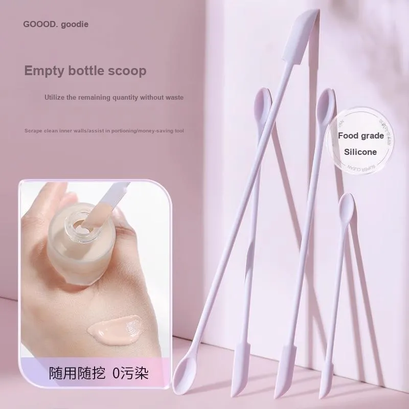 Goodgudi Cosmetics Scoop Silicone Scraper Empty Bottle Tool Mini Dual Head Residue Scraping Spoon Cleaning-17