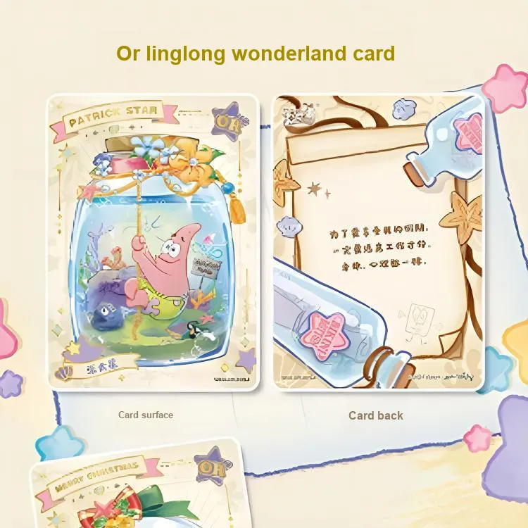KAYOU SpongeBob Card Collaboration With Patrick The Adventurous Moments Merchandise IP/Anime Cards 5 Pc/Bag-1
