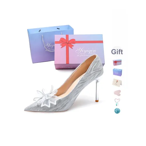 Take The Qin Узкий каблук Высокие каблуки Женские Серебряные