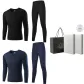 2-Piece Underwear Set (Black+Navy Blue) 100% cotton, Breathable/3A Antibacterial/Classic Crew Neck