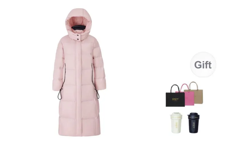 DEIFY Winter Long White Duck Down Jacket Coat Women's-5
