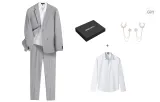 Light Gray (Includes White Shirt+Brooches)