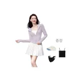 럭키 퍼플+페이스 마스크+겉감 원단 모자+캐미솔