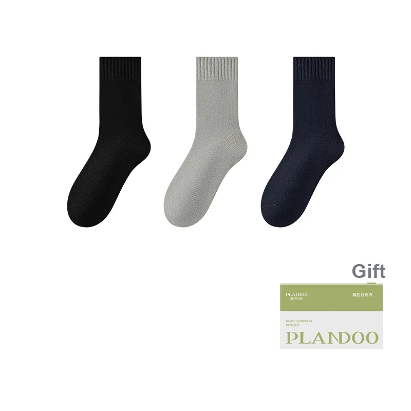 PLANDOO Mid Calf Socks Unisex Box Of 3 Pairs-2