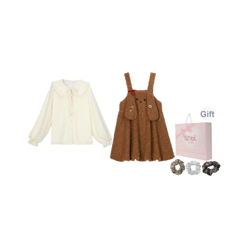 SNBL Рубашка + Юбка с подтяжками Женские Комплекты Юбка