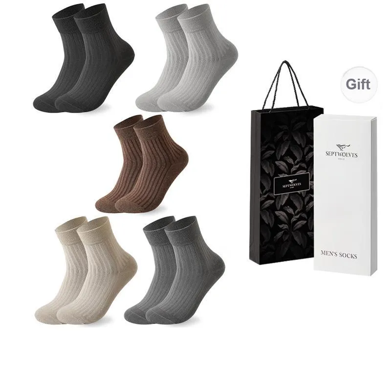 SEPTWOLVES Mid Calf Socks Men's 5 Pack Box Included-0