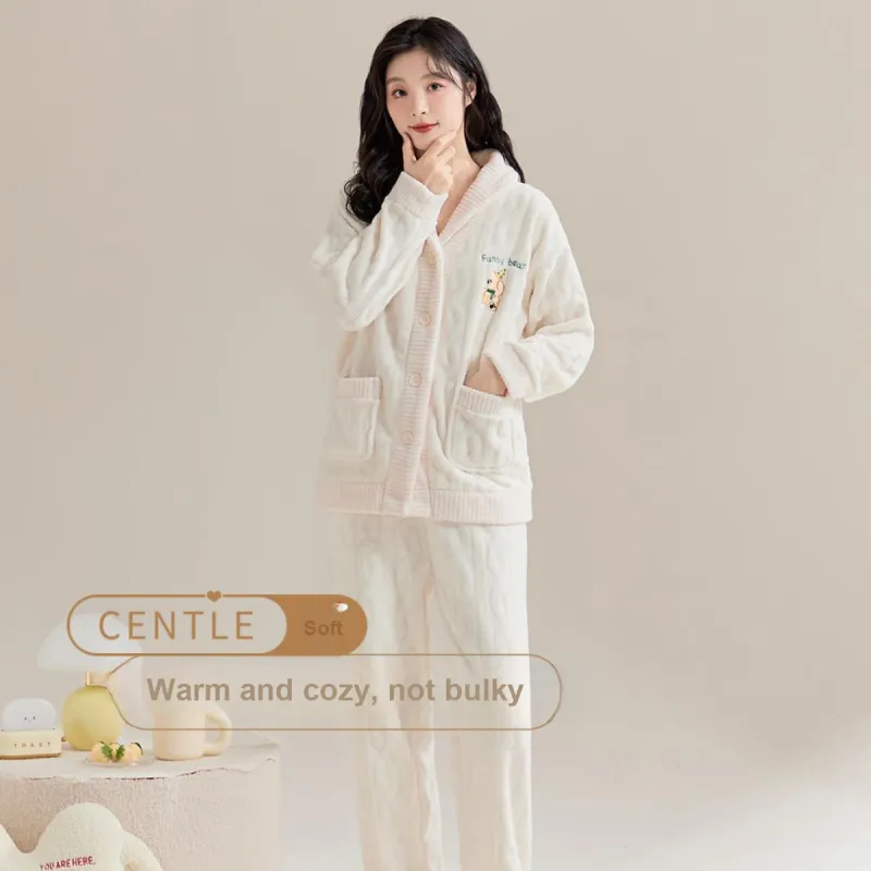 H YXIANG Pajama Set Women's Ecru-2