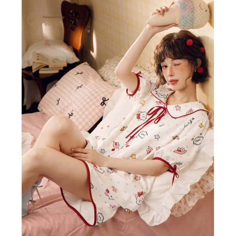 Gongdie x Disney/, Pajama Set Women's Gift Box Set White-3