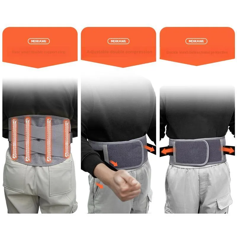MDIKAWE Back Support Braces Basketball Fitness Breathable Protective Compression Dark Gray Polyester Unisex-5