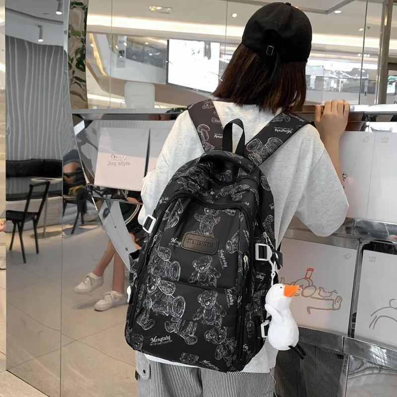Travel Nylon Backpack Women's Multicolor-3