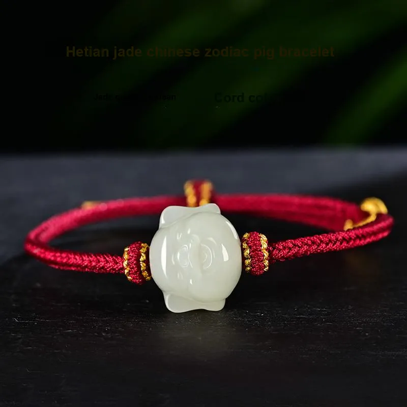 KUNYUYAO Hetian Jade Bracelets Pale Greenish White Jade Unisex-42