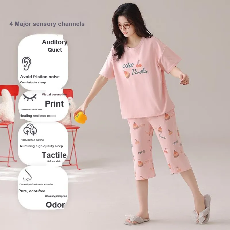 Vine Color Women's Pajama Sets-2