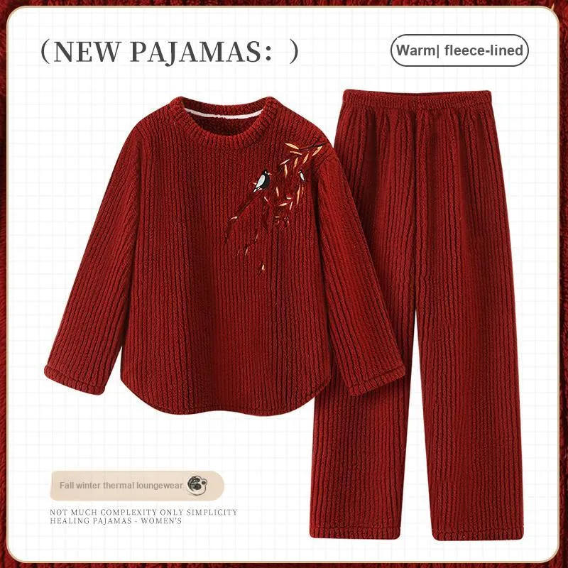 Maultiay Pajama Set Women's Red-1