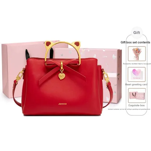 JUST STAR Synthetic Leather Wedding Bag Bride Crossbody Bag Shoulder Bag Handbag Women's 1Red White